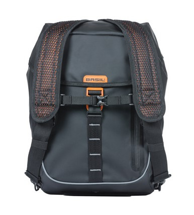 Sakwa pojedyncza BASIL MILES TARPAULIN DAYPACK 17L, Hook On System, 100% wodoodporna black orange (NEW)