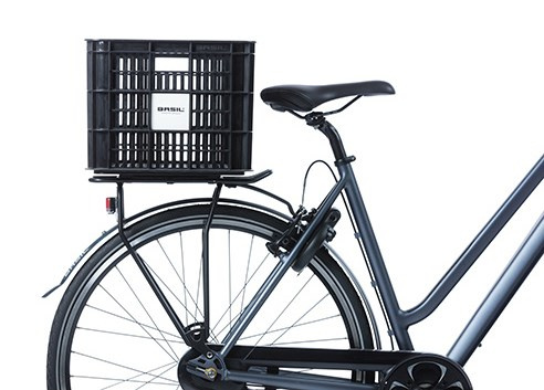 Kosz przedni/tylny na bagażnik BASIL BICYCLE CRATE L, 40L, recycled synthetic, black (NEW)