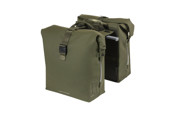 Sakwa na bagażnik podwójna Basil Soho Double Pannier Bag Nordlicht MIK Moss Green (41 litrów)