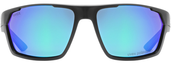 Okulary Uvex Sportstyle 233 P (czarny mat | niebieskie soczewki Polavision® litemirror S3)