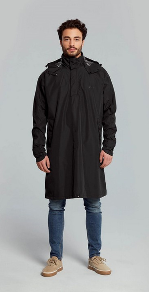 Ponczo przeciwdeszczowe unisex BASIL MOSSE BICYCLE RAIN PONCHO UNISEX 100% waterproof jet black roz.XL/XXL (WYPRZEDAŻ -50%)