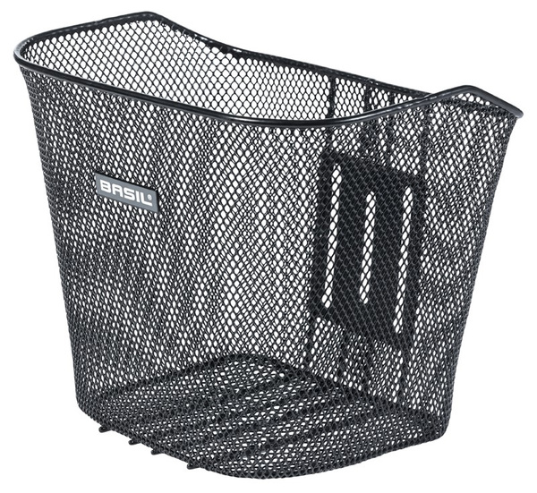 Kosz na kierownicę BASIL BREMEN FM, FIXED MOUNTED, mocowanie stałe, stalowy czarny (WYPRZEDAŻ -50%)