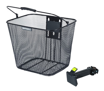 Kosz na kierownicę BASIL BILBAO BE, BasEasy System (ze wspornikiem 70182), mocowanie przenośne, stalowy czarny (NEW)