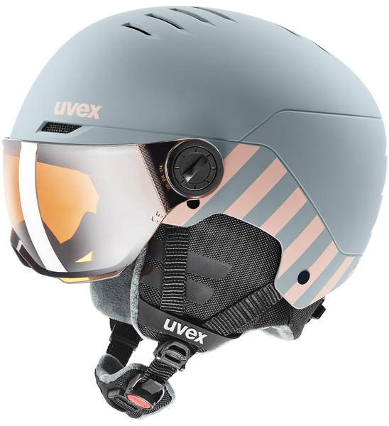 Kask narciarski dziecięcy Uvex Rocket Jr. Visor (szary)