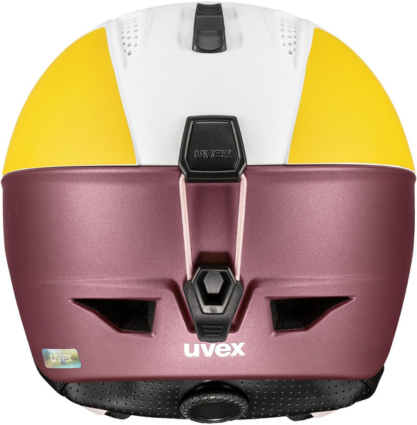 Kask narciarski damski Uvex Ultra Pro WE (biało-żółto-bordowy)
