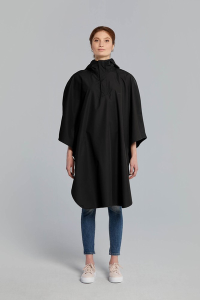 Ponczo przeciwdeszczowe unisex BASIL HOGA BICYCLE RAIN PONCHO UNISEX 100% waterproof jet black one size (WYPRZEDAŻ -50%)