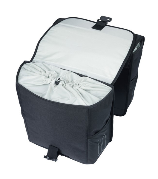Sakwa podwójna BASIL GO DOUBLE BAG 32L, Universal Bridge System, solid black (NEW)