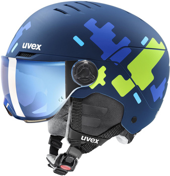 Kask narciarski dziecięcy Uvex Rocket Jr. Visor (niebieski)
