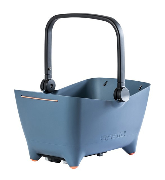 Kosz tylny na bagażnik BASIL BUDDY DOG BICYCLE BASKET REAR MIK, MIK system (ready to go), Adapter Plate 2.0 (blokada), plastik, poduszka, faded denim (NEW)
