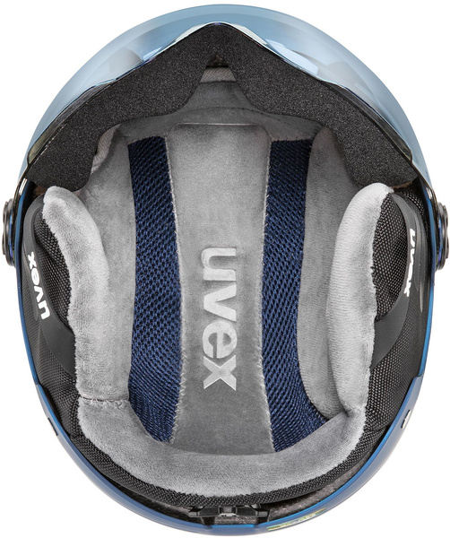 Kask narciarski dziecięcy Uvex Rocket Jr. Visor (niebieski)