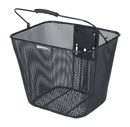 Kosz na kierownicę BASIL BILBAO KF, KF System (bez uchwytu), mocowanie przenośne, stalowy czarny (NEW)