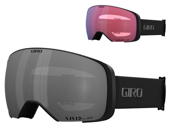 Gogle zimowe GIRO COMP BLACK WHITE INDICATOR (soczewka lustrzana kolorowa VIVID-Carl Zeiss ONYX i soczewka lustrzana kolorowa VIVID-Carl Zeiss INFRARED)