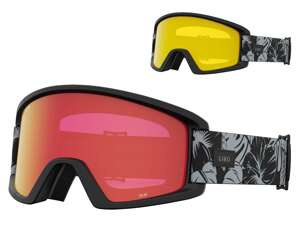 Gogle damskie zimowe GIRO DYLAN BLACK & GREY BOTANICAL LX (soczewka lustrzana kolorowa AMBER SCARLET i soczewka kolorowa YELLOW)