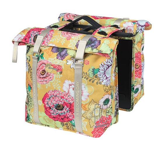 Sakwa podwójna BASIL BLOOM FIELD DOUBLE PANNIER BAG MIK 28-35L, MIK System (ready to go) honey yellow