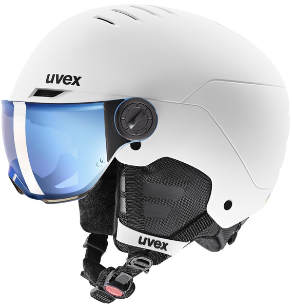 Kask narciarski dziecięcy Uvex Rocket Jr. Visor (biały)