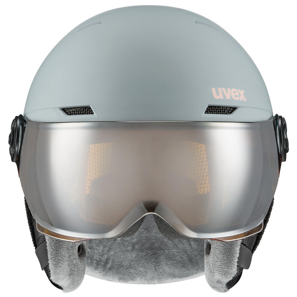 Kask narciarski dziecięcy Uvex Rocket Jr. Visor (szary)