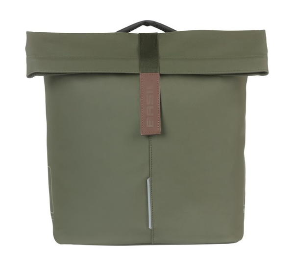 Sakwa na bagażnik podwójna Basil City + adapter MIK (zielona 28-32 litrów)