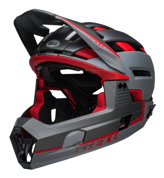 Kask full face BELL SUPER AIR R MIPS SPHERICAL (szaro-czerwony)