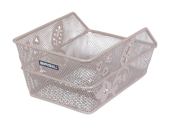 Kosz tylny na bagażnik BASIL CENTO FLOWER S FM, FIXED MOUNTED, mocowanie stałe, stalowy nude metallic (NEW).