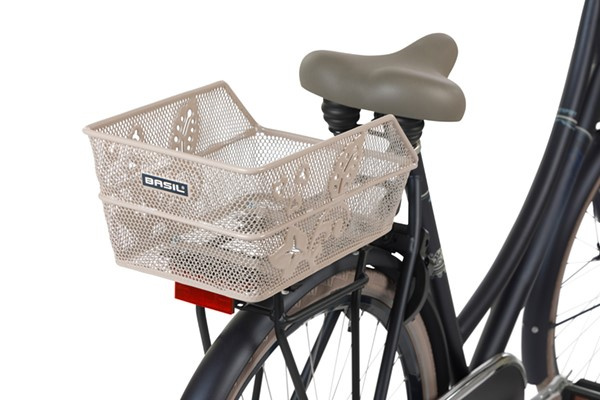 Kosz tylny na bagażnik BASIL CENTO FLOWER S FM, FIXED MOUNTED, mocowanie stałe, stalowy nude metallic (NEW).