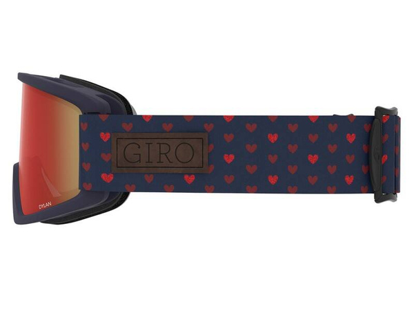 Gogle damskie zimowe GIRO DYLAN HEARTS (soczewki lustrzana kolorowa AMBER SCARLET i soczewka kolorowa YELLO)