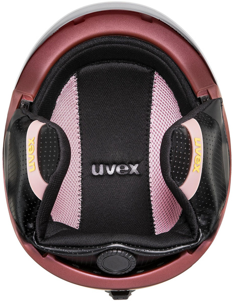 Kask narciarski damski Uvex Ultra Pro WE (biało-żółto-bordowy)