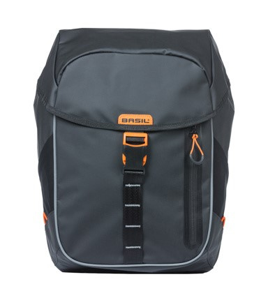 Sakwa pojedyncza BASIL MILES TARPAULIN DAYPACK 17L, Hook On System, 100% wodoodporna black orange (NEW)