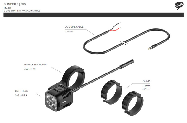 Lampka przednia Knog Blinder E 900