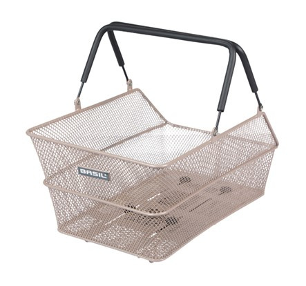 Kosz tylny na bagażnik BASIL CENTO MIK, MIK System (ready to go), Adaptor Plate 2.0 (blokada), stalowy nude metallic (NEW).