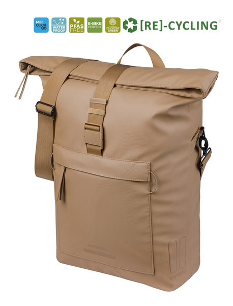 Sakwa pojedyncza BASIL BROOKLYN shoulder bag 17L, MIK Hooks, sand (NEW 2026)