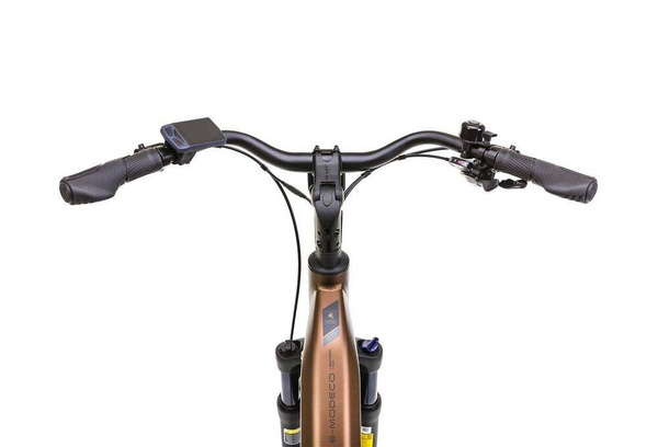 Rower miejski elektryczny Romet e-Modeco URB 2.0 540 Wh (brązowo-czarny 2024)