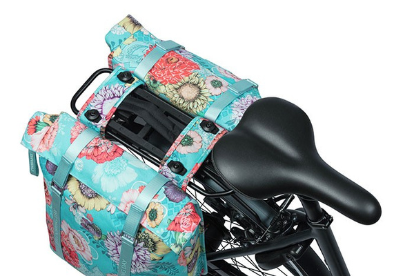 Sakwa podwójna BASIL BLOOM FIELD DOUBLE PANNIER BAG MIK 28-35L, MIK System (ready to go) sky blue