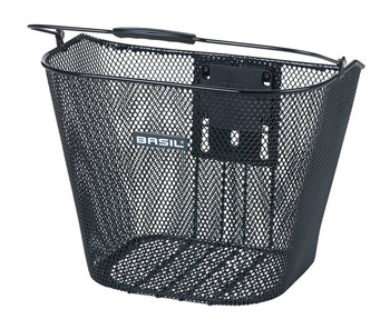 Kosz na kierownicę BASIL BREMEN KF + Basil Ahead-Stemholder KF stalowy czarny (WYPRZEDAŻ -50%)