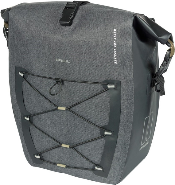 Sakwa na bagażnik pojedyncza Basil Navigator Storm + MIK Hooks (25-31 litrów)
