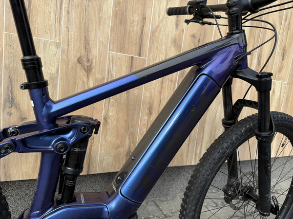 Używany rower elektryczny MTB Trek Powerfly FS 5 (2019) fioletowy - nowy napęd