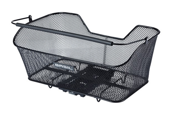 Kosz tylny na bagażnik BASIL BASE XL REAR BASKET, MIK z adapterem do mocowania (ready to go), Stalowy, Black (Eco Bottom) (WYPRZEDAŻ -50%)