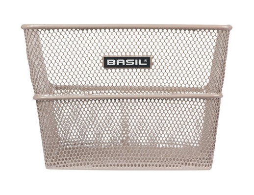 Kosz tylny na bagażnik BASIL CENTO FM, FIXED MOUNTED, mocowanie stałe, stalowy nude metallic (NEW)