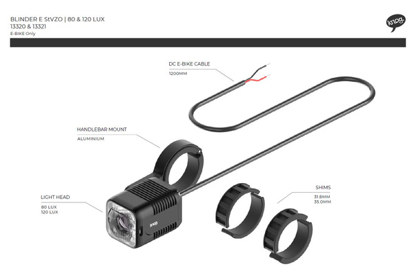 Lampka przednia Knog Blinder E 80 Lux StVZO