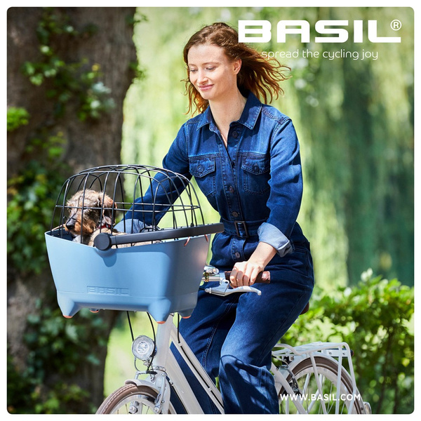 Kosz na kierownicę BASIL BUDDY DOG BICYCLE BASKET FRONT KF 32L, KF System, faded denim (NEW)