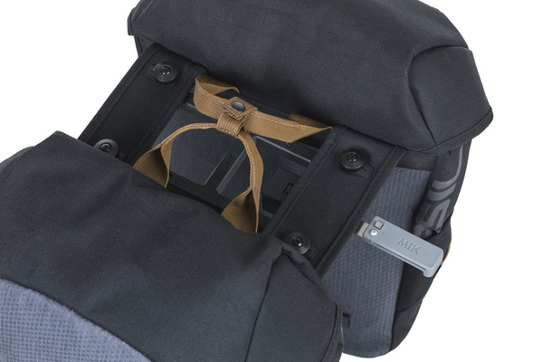Sakwa podwójna BASIL MILES DOUBLE PANNIER BAG MIK 34L, MIK System (ready to go), 100% wodoodporna, black slate (NEW)