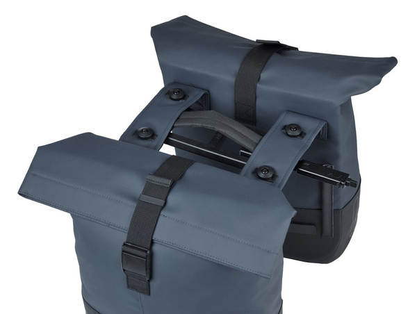 Sakwa na bagażnik podwójna Basil Cove MIK (granatowo-czarna 28-32 litry)