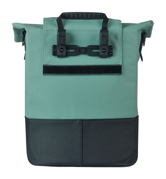 Sakwa na bagażnik pojedyncza Basil Cove Shopper + MIK Hooks (srebrnozielono-czarna 14-16 litrów)