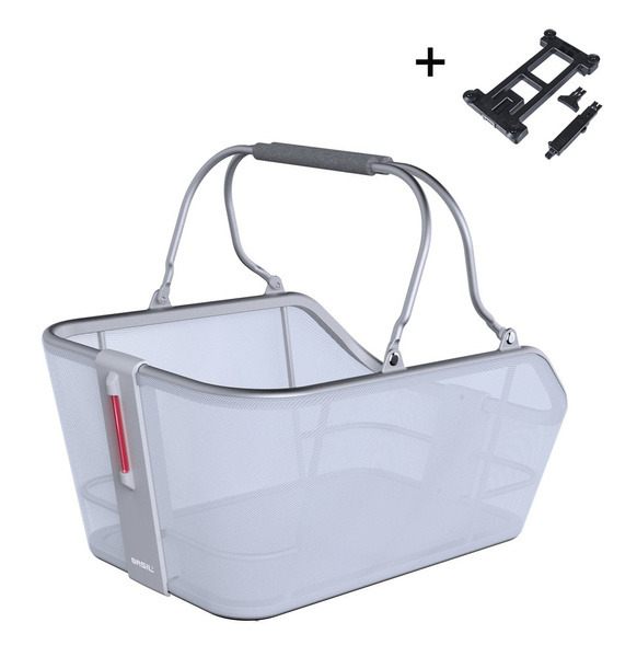 Kosz tylny na bagażnik BASIL CENTO TECH FIBER NORDLICHT MIK, MIK System (ready to go) alumninium blue silver (WYPRZEDAŻ -50%)