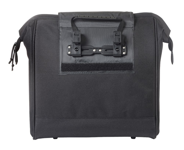 Sakwa na bagażnik pojedyncza Basil Grand Shopper + MIK Hooks (czarna 23 litry)
