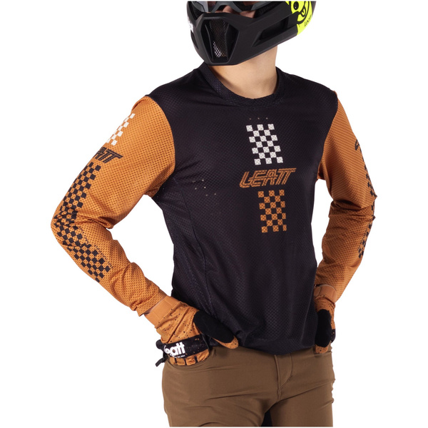 Koszulka dziecięca z długim rękawem Leatt MTB Gravity 4.0 Junior (czarno-brązowa)