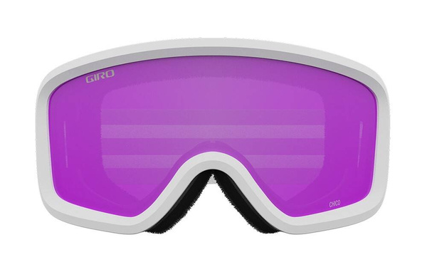 Gogle zimowe juniorskie GIRO CHICO 2.0 WHITE ZOOM (soczewka lustrzana kolorowa AMBER PINK)