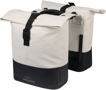 Sakwa na bagażnik podwójna Basil Cove MIK (biało-czarna 28-32 litry)