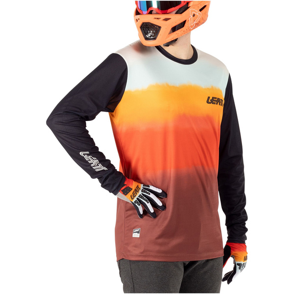 Koszulka z długim rękawem Leatt MTB Gravity 3.0 (pomarańczowo-czarna)