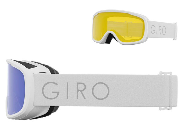 Gogle damskie zimowe GIRO MOXIE WHITE CORE LIGHT (soczewka GREY COBALT i YELLOW)