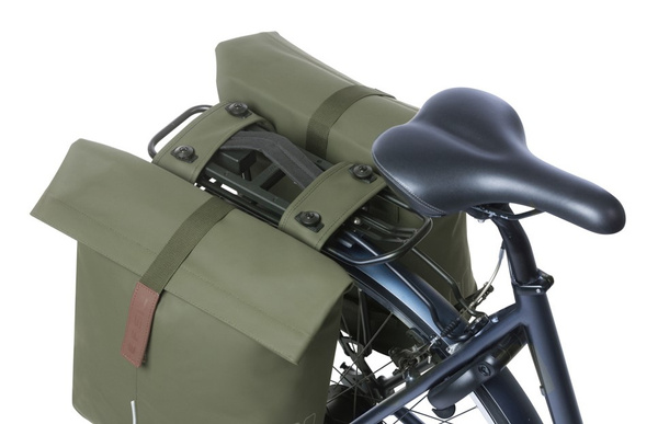 Sakwa na bagażnik podwójna Basil City + adapter MIK (zielona 28-32 litrów)